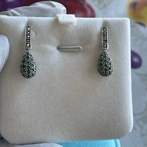 Solid sterling silver marcasite earrings